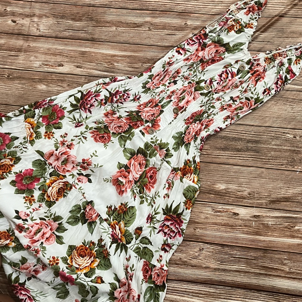 Flower print midi dress